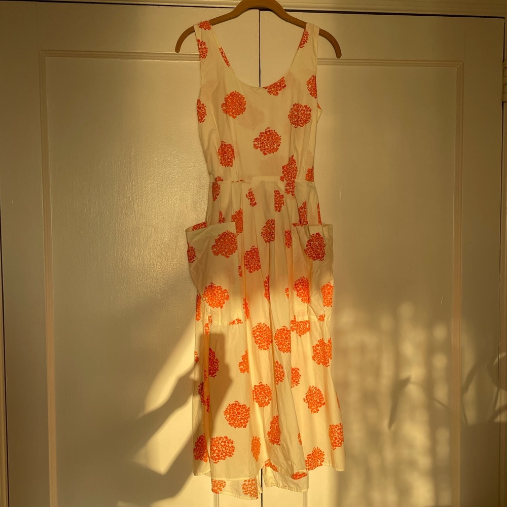 no.6 store alice dress in rust hydrangea print